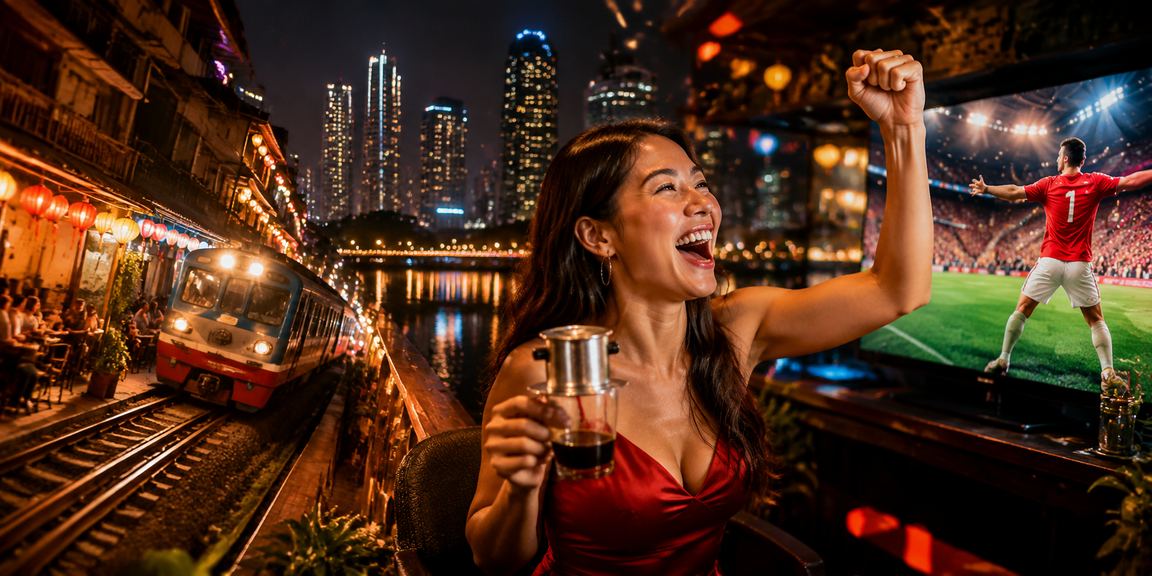 Khách hàng đặt cược online qua điện thoại tại quán cà phê Hà Nội